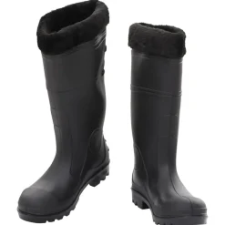 vidaXL Actividades Al Aire Libre-Botas de agua con calcetines extraíbles negro número 38 PVC
