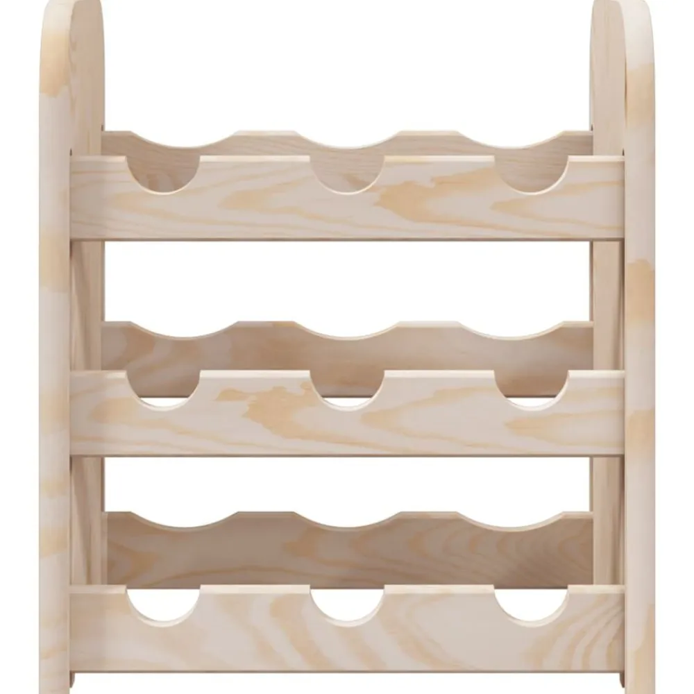 vidaXL Armarios Y Almacenamiento-Botellero de madera maciza de pino 33x25x37 cm
