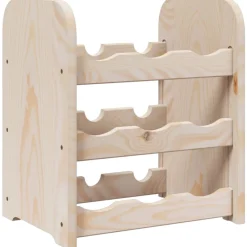vidaXL Armarios Y Almacenamiento-Botellero de madera maciza de pino 33x25x37 cm