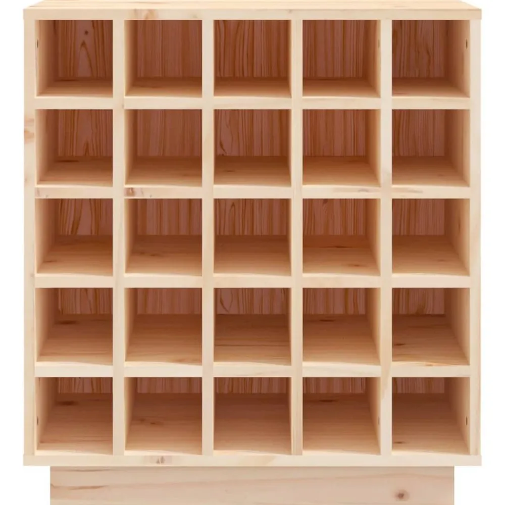 vidaXL Botellero de madera maciza de pino 55,5x34x61 cm Natural New