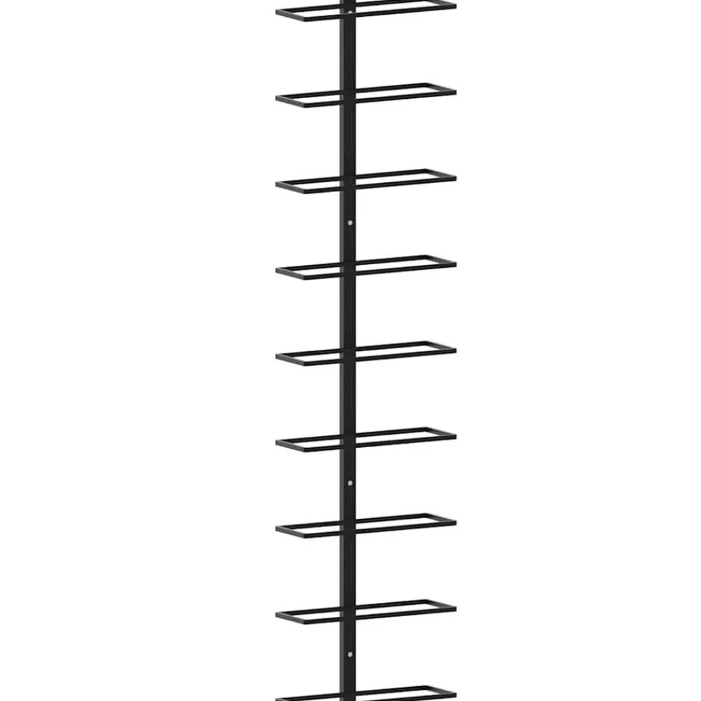 vidaXL Botellero de pared para 9 botellas hierro Negro New