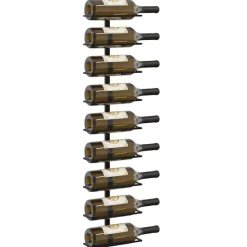 vidaXL Botellero de pared para 9 botellas hierro Negro New