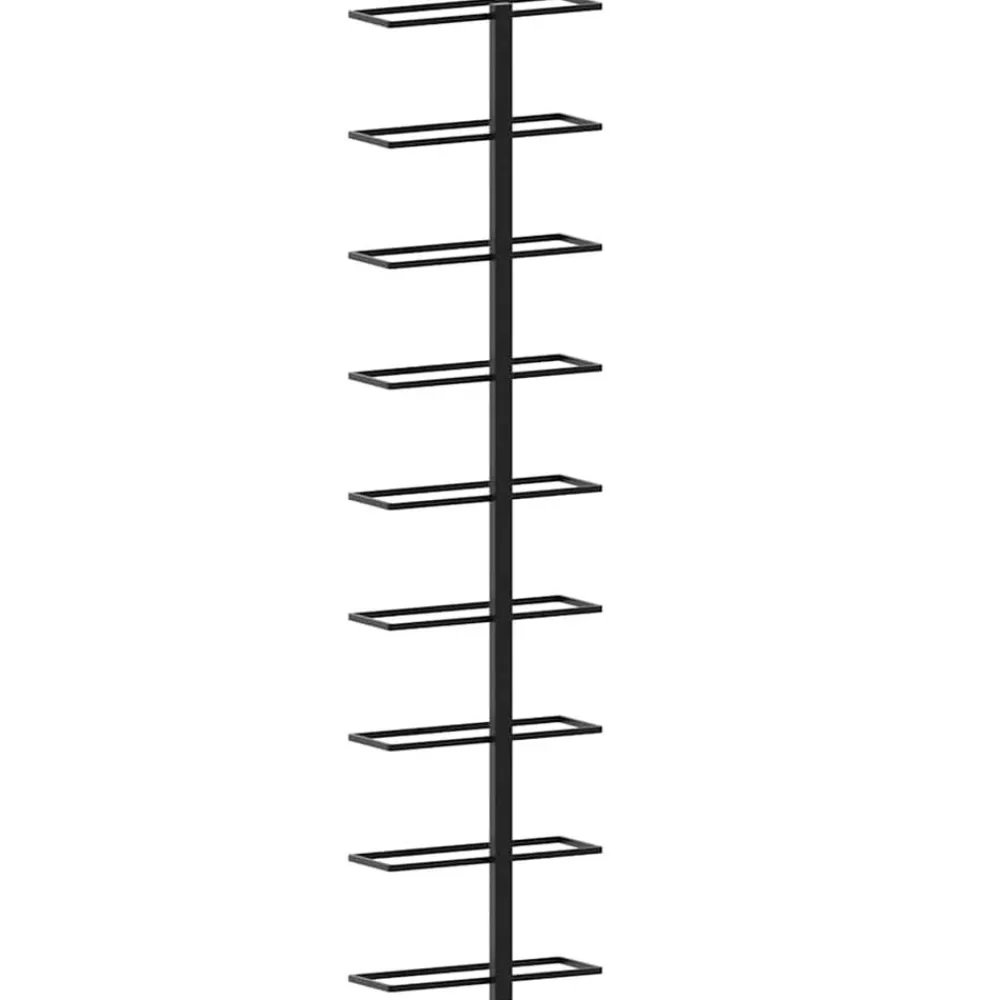 vidaXL Botellero de pared para 9 botellas hierro Negro New