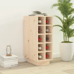 vidaXL Botellero madera maciza de pino 23x34x61 cm Natural Sale