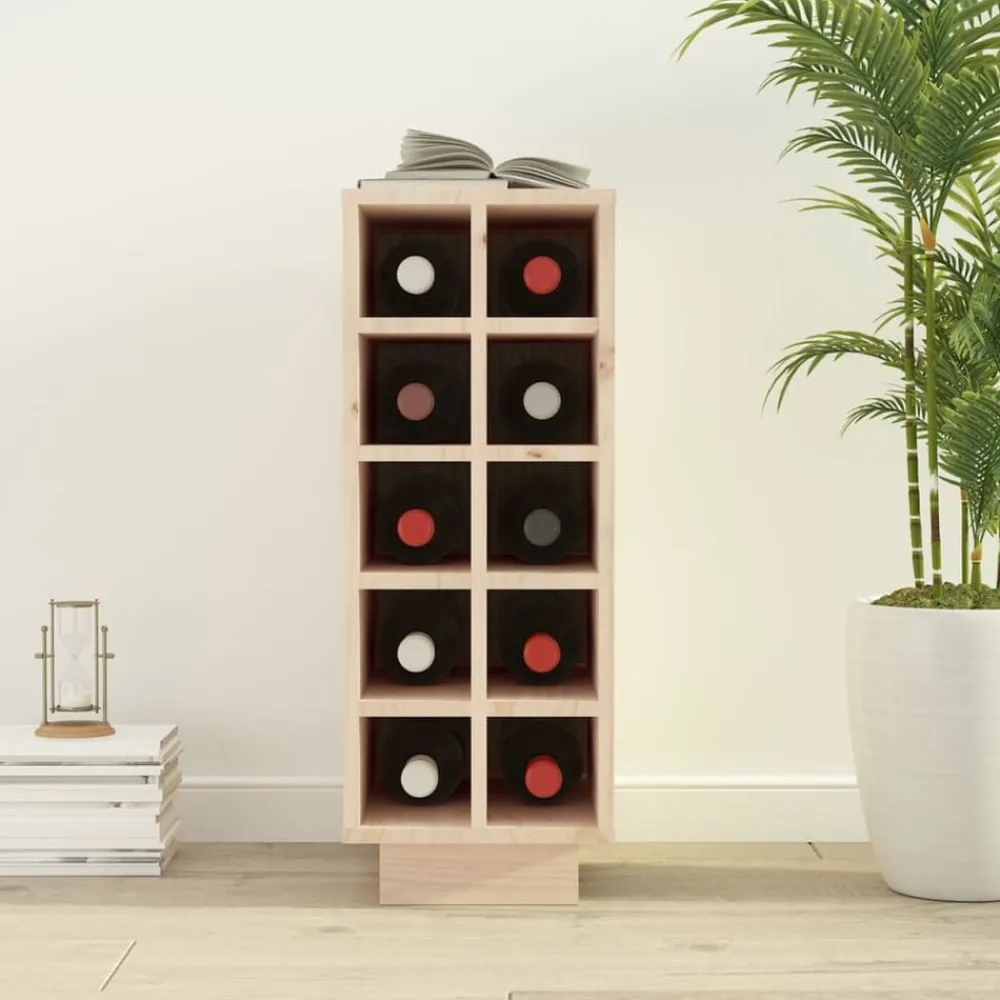 vidaXL Botellero madera maciza de pino 23x34x61 cm Natural Sale