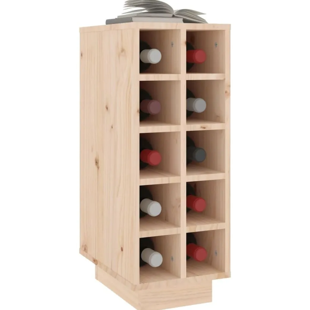 vidaXL Botellero madera maciza de pino 23x34x61 cm Natural Sale