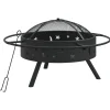 vidaXL Chimeneas-Brasero con atizador acero XXL 70 cm