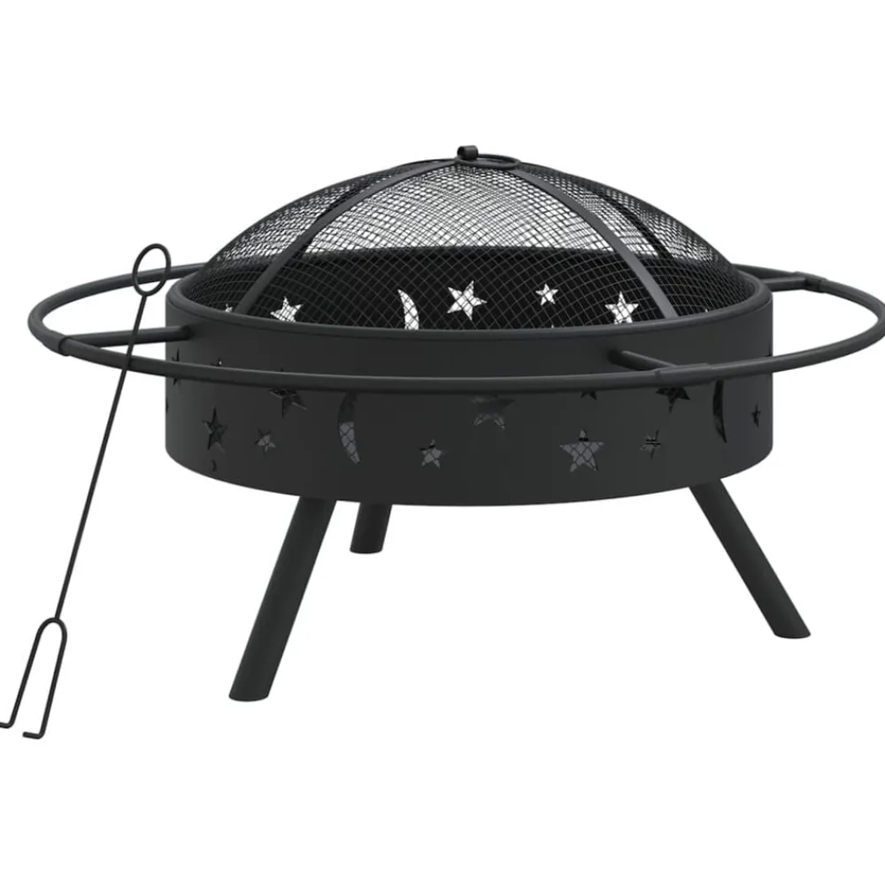vidaXL Chimeneas-Brasero con atizador acero XXL 70 cm