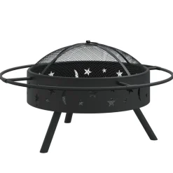 vidaXL Chimeneas-Brasero con atizador acero XXL 70 cm