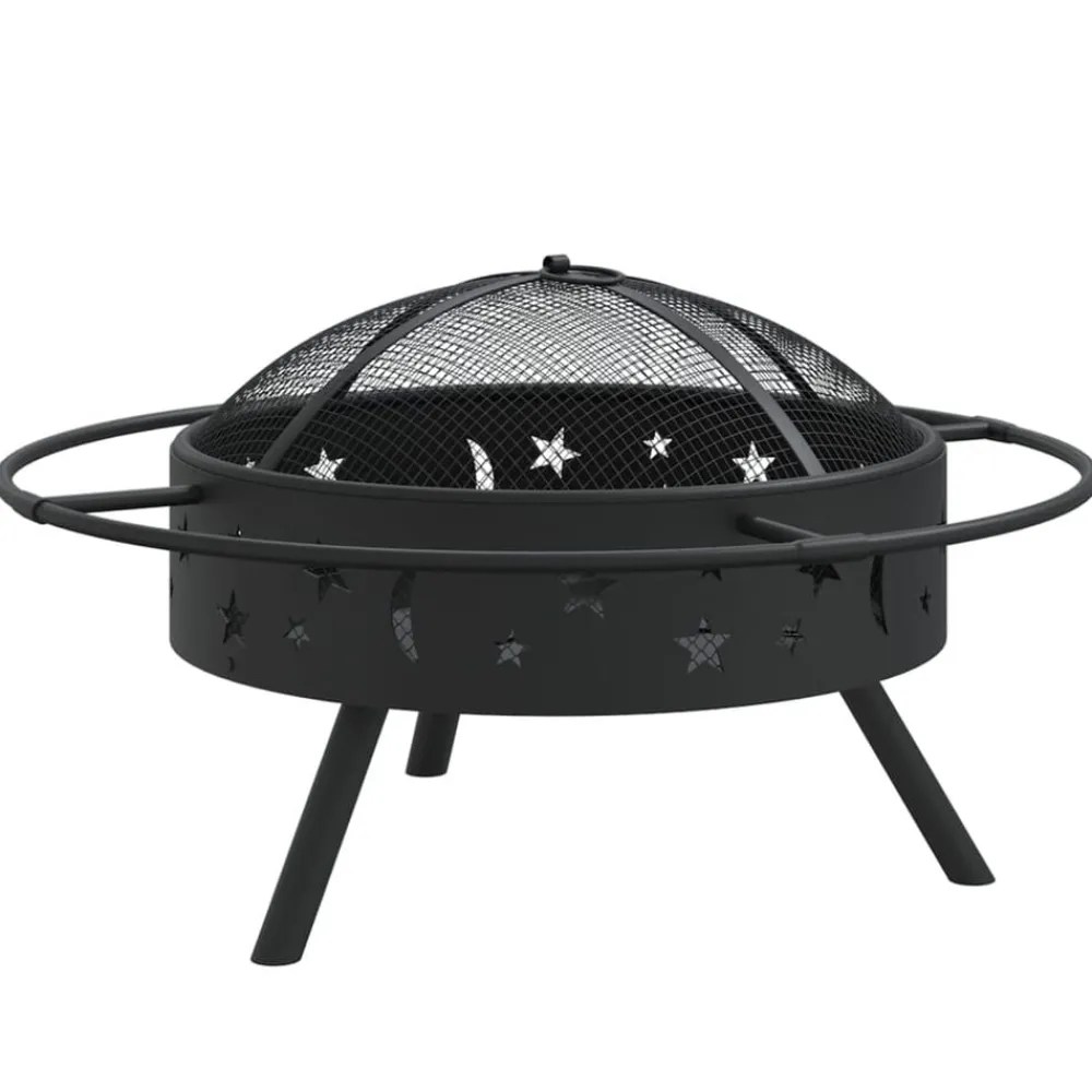 vidaXL Chimeneas-Brasero con atizador acero XXL 70 cm