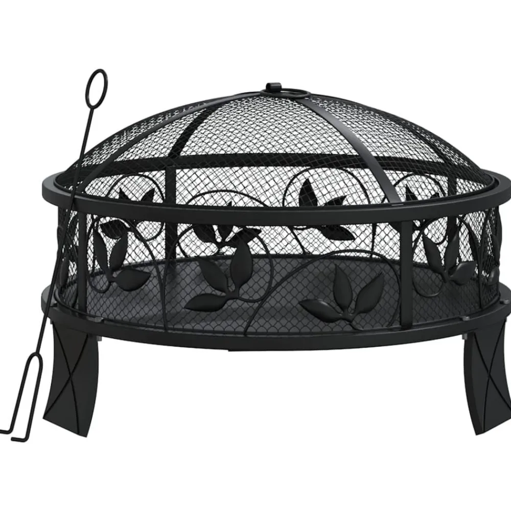 vidaXL Brasero con atizador acero XXL 50 cm