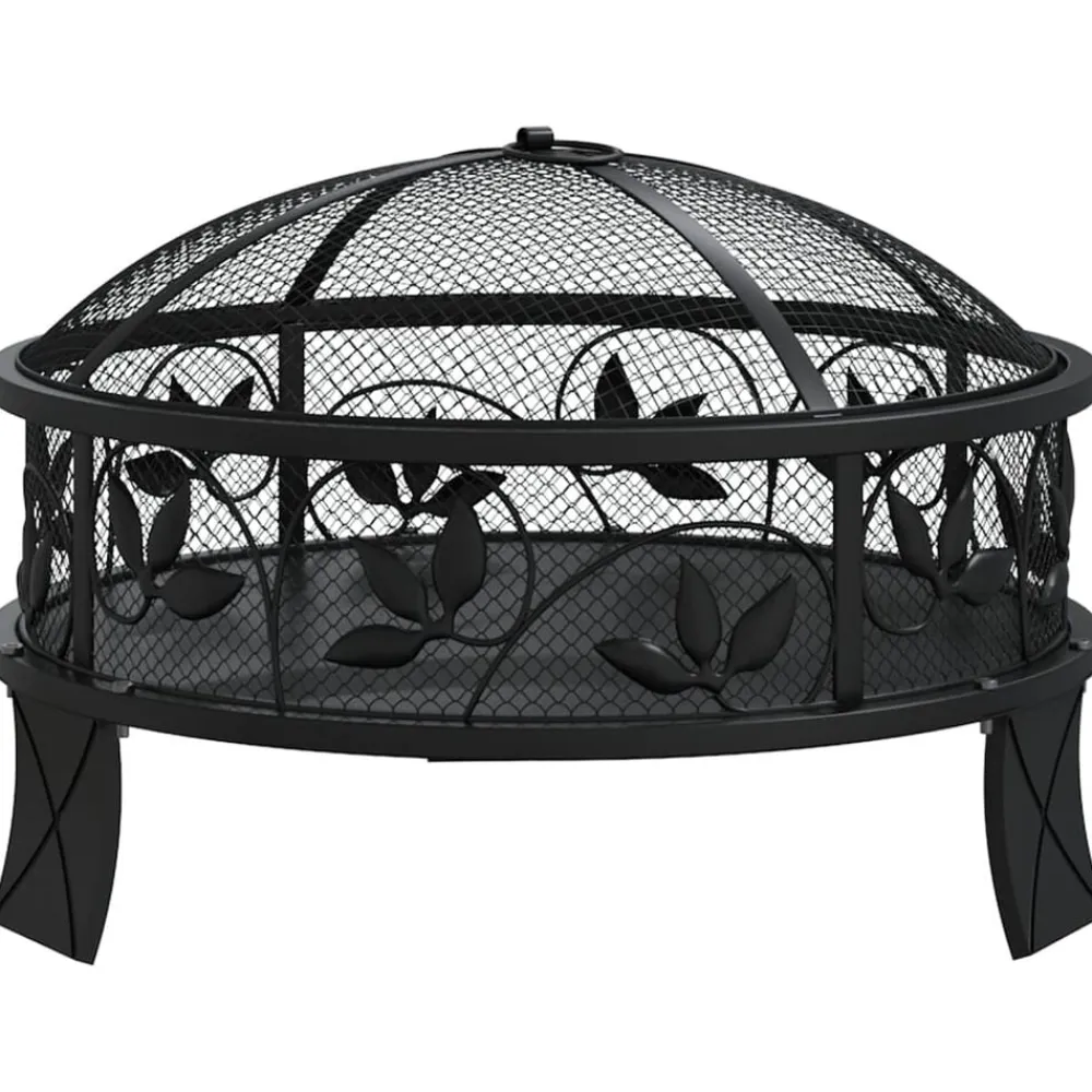 vidaXL Brasero con atizador acero XXL 50 cm