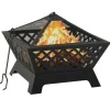 vidaXL Chimeneas-Brasero con atizador acero XXL 64 cm