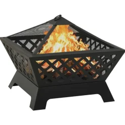vidaXL Chimeneas-Brasero con atizador acero XXL 64 cm