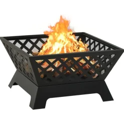 vidaXL Chimeneas-Brasero con atizador acero XXL 64 cm