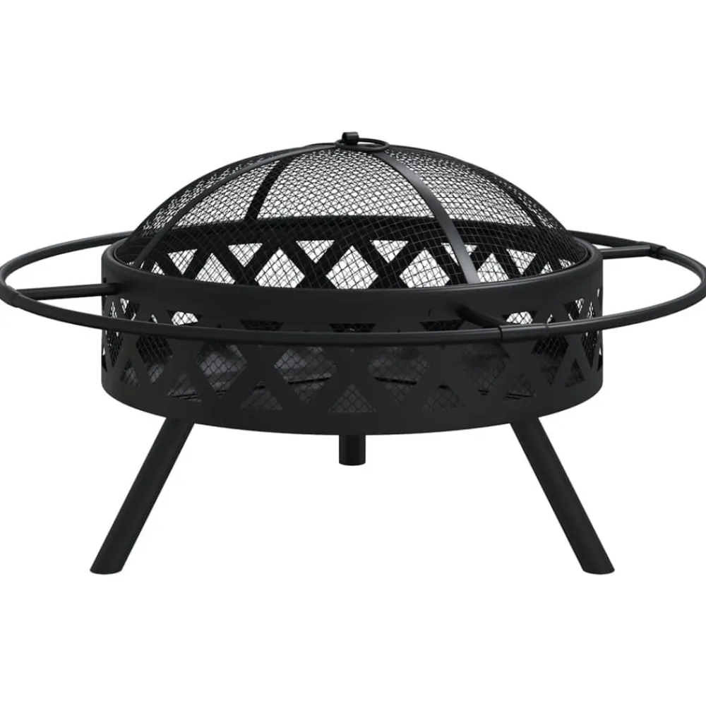 vidaXL Brasero con atizador acero XXL 70 cm Hot