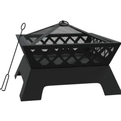 vidaXL Chimeneas-Brasero con atizador acero XXL 50 cm