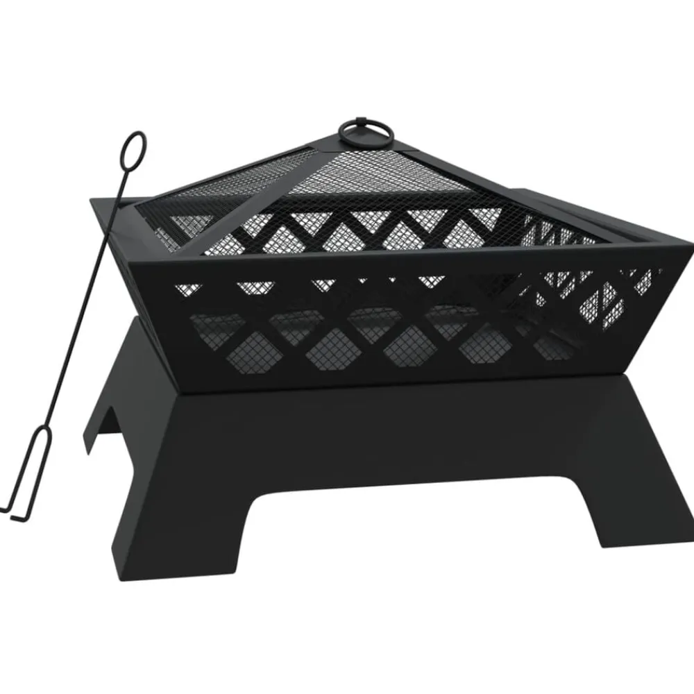 vidaXL Chimeneas-Brasero con atizador acero XXL 50 cm