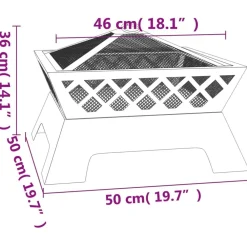 vidaXL Chimeneas-Brasero con atizador acero XXL 50 cm