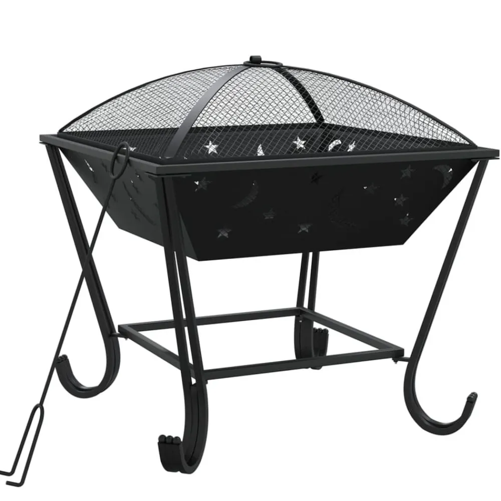 vidaXL Chimeneas-Brasero con atizador acero XXL 50 cm