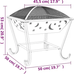 vidaXL Chimeneas-Brasero con atizador acero XXL 50 cm
