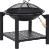 vidaXL Brasero con atizador acero 54x54x55 cm Best