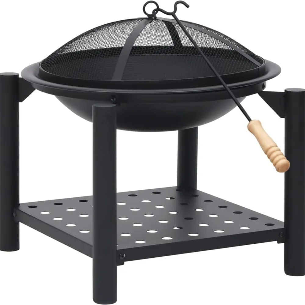 vidaXL Brasero con atizador acero 54x54x55 cm Best