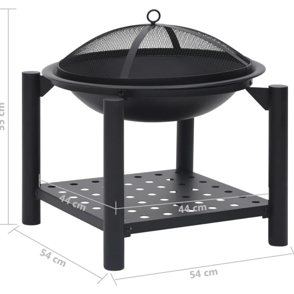 vidaXL Brasero con atizador acero 54x54x55 cm Best