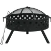 vidaXL Chimeneas-Brasero con atizador acero XXL 58 cm