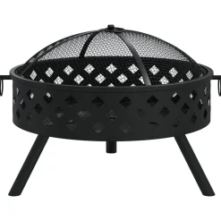 vidaXL Chimeneas-Brasero con atizador acero XXL 58 cm