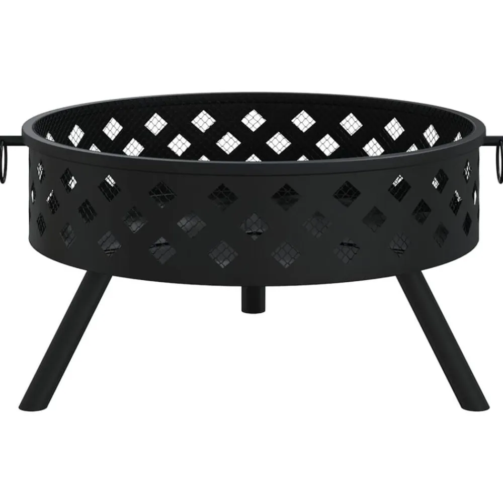vidaXL Chimeneas-Brasero con atizador acero XXL 58 cm