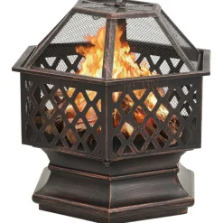 vidaXL Chimeneas-Brasero con atizador acero 62x54x56 cm