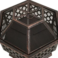 vidaXL Chimeneas-Brasero con atizador acero 62x54x56 cm