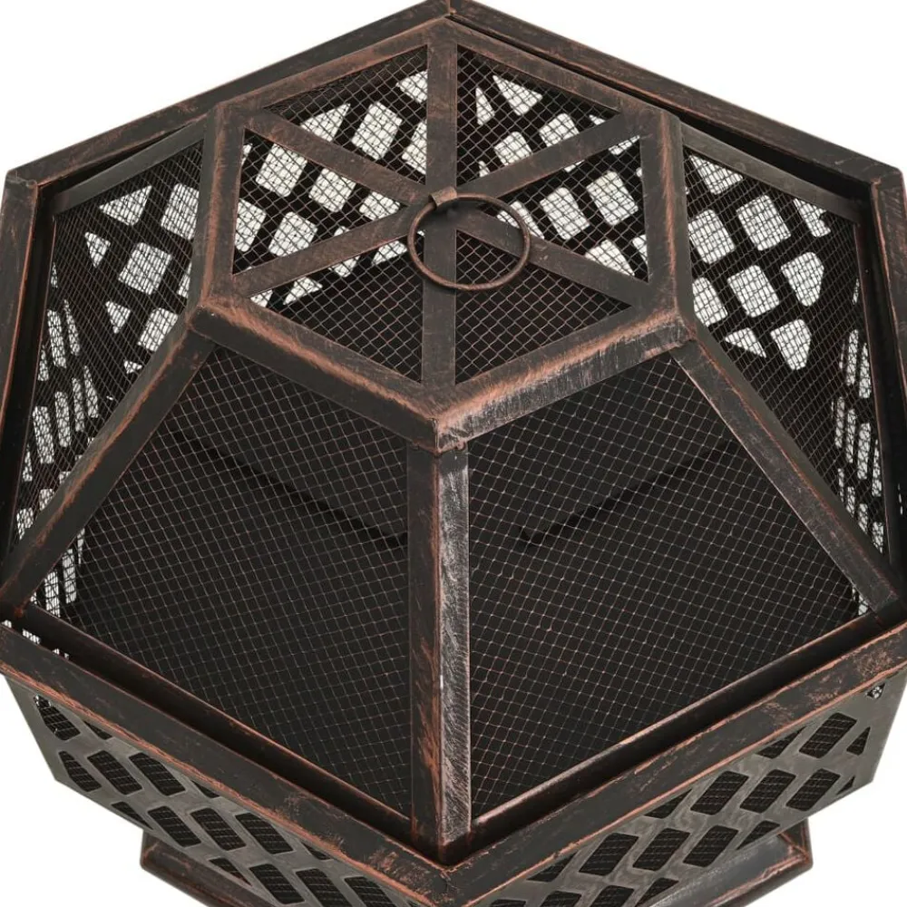 vidaXL Chimeneas-Brasero con atizador acero 62x54x56 cm