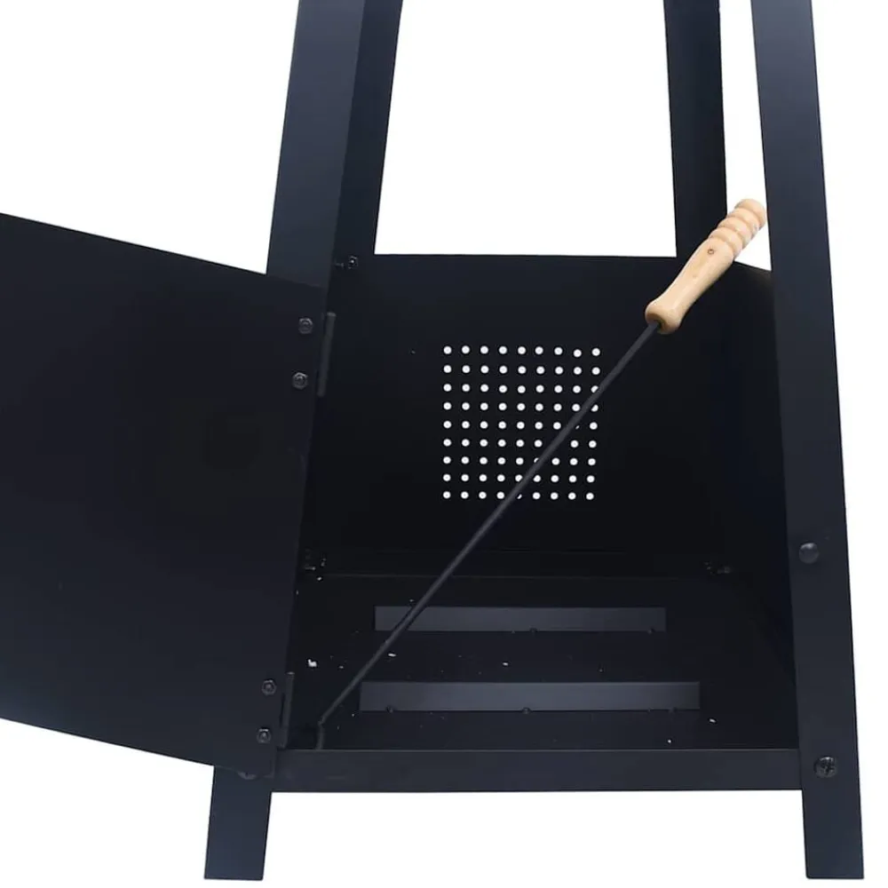 vidaXL Brasero de acero negro 35x35x99 cm Best