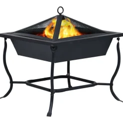 vidaXL Chimeneas-Brasero de acero negro 42x42x45 cm