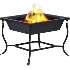 vidaXL Chimeneas-Brasero de acero negro 42x42x45 cm