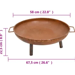 vidaXL Chimeneas-Brasero de acero 67,5x58x22,5 cm