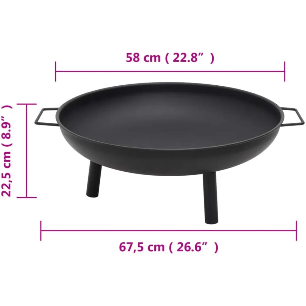 vidaXL Chimeneas-Brasero de acero 67,5x58x22,5 cm