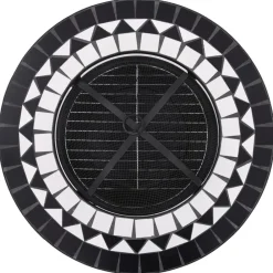 vidaXL Brasero de mosaico cerámica y blanco 68 cm Negro Best