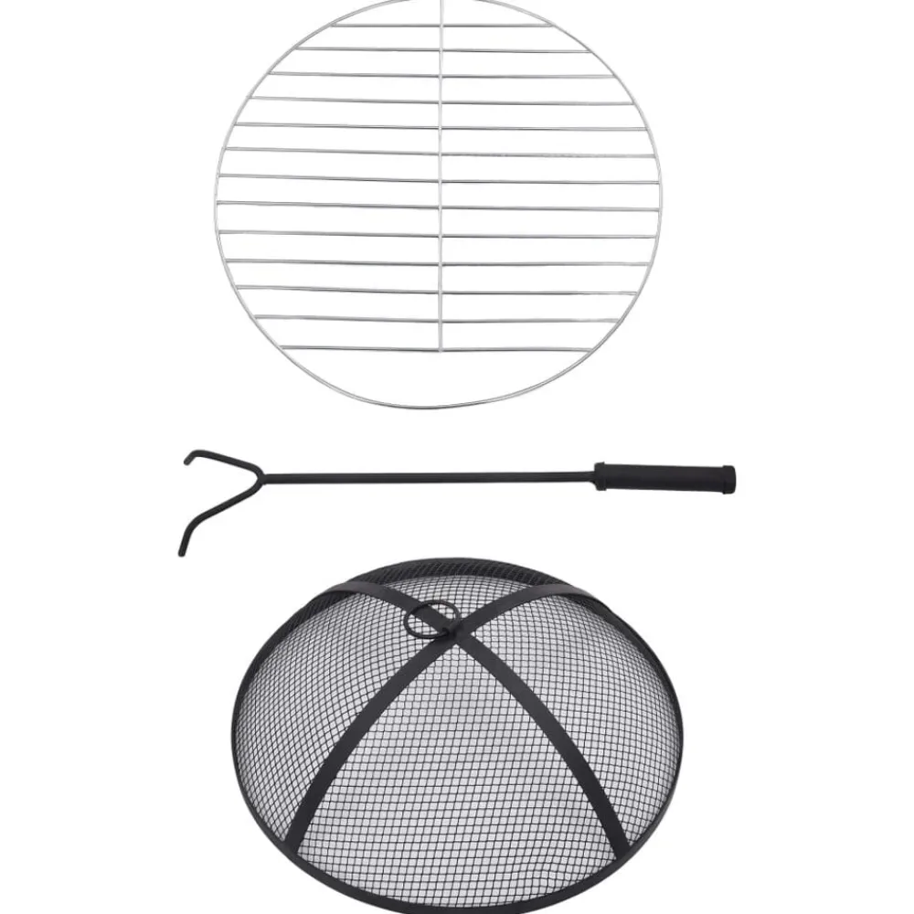 vidaXL Brasero de mosaico cerámica y blanco 68 cm Negro Best