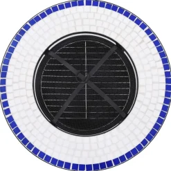 vidaXL Chimeneas-Brasero de mosaico cerámica y blanco 68 cm