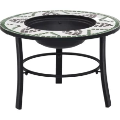 vidaXL Brasero de mosaico cerámica 68 cm Verde