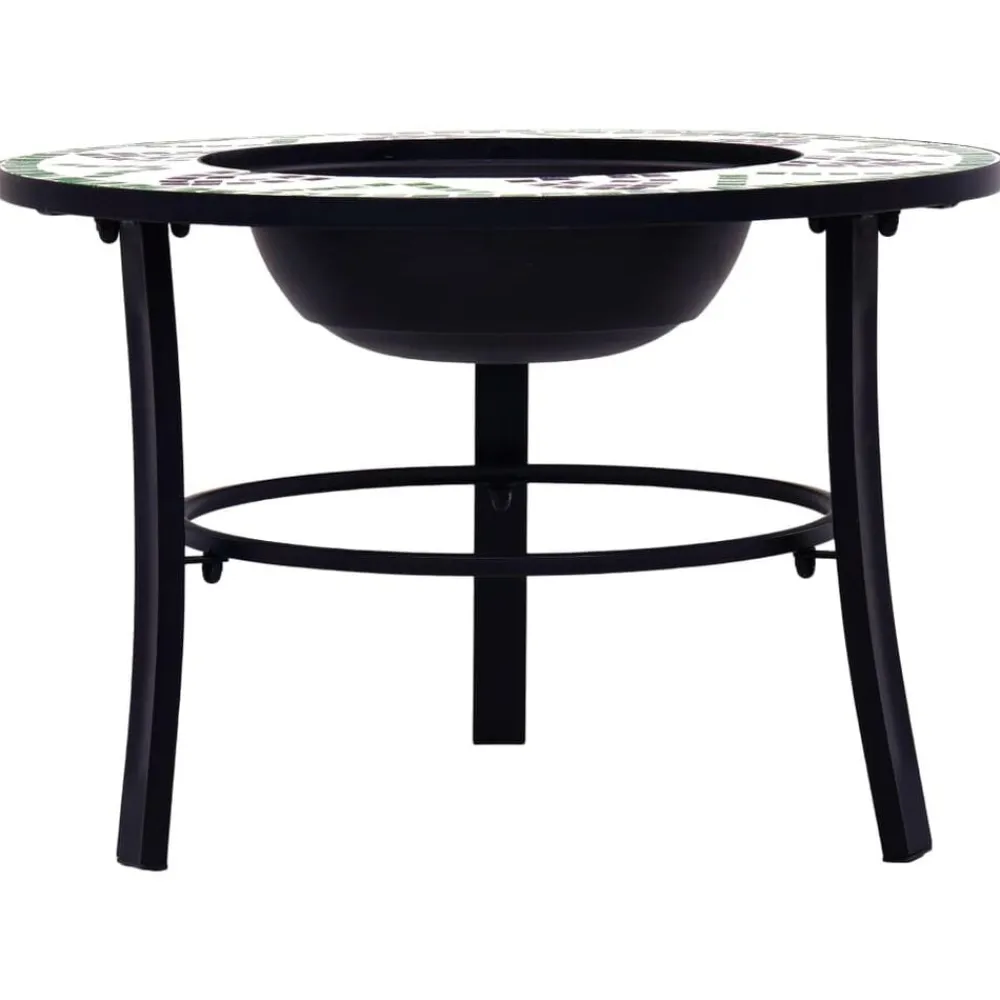 vidaXL Brasero de mosaico cerámica 68 cm Verde