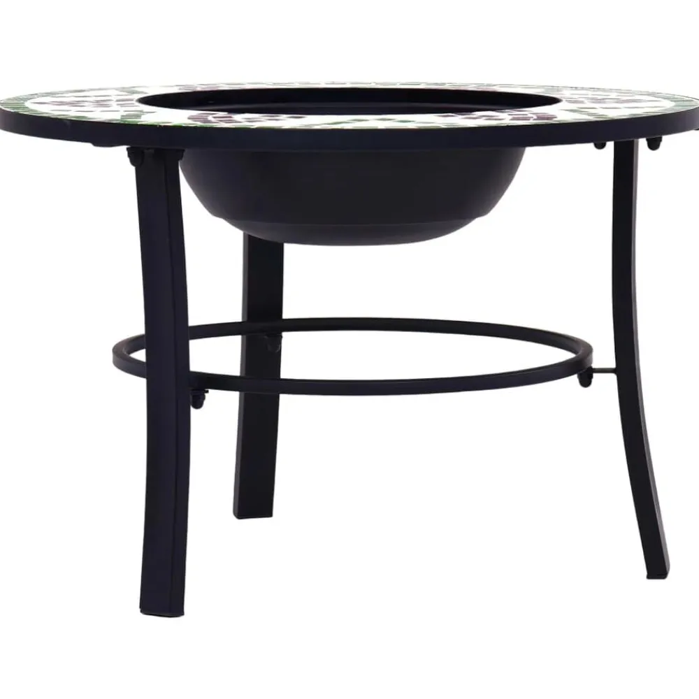 vidaXL Brasero de mosaico cerámica 68 cm Verde