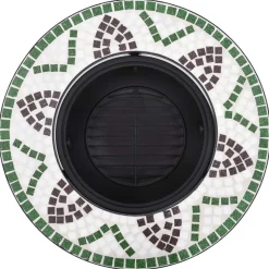 vidaXL Brasero de mosaico cerámica 68 cm Verde