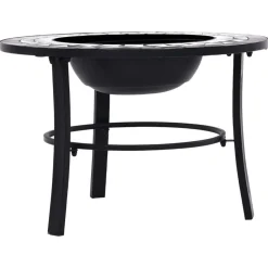 vidaXL Brasero de mosaico cerámica 68 cm Negro y blanco New