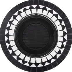 vidaXL Brasero de mosaico cerámica 68 cm Negro y blanco New