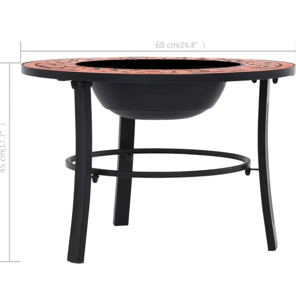 vidaXL Chimeneas-Brasero de mosaico cerámica 68 cm