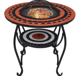 vidaXL Chimeneas-Brasero mesa de mosaico cerámica 68 cm